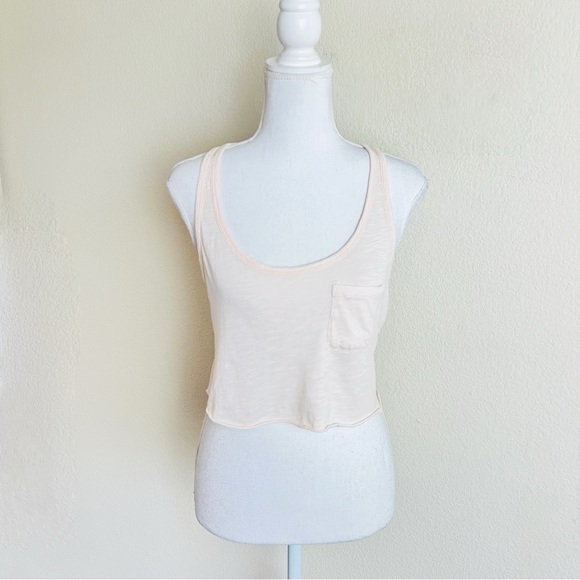 H&M Pale Pink Racerback Crop Tank Top - Picture 1 of 4
